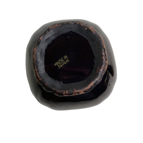 Redware Sugar Bowl Jam Jelly Jar Japan Vintage Hand Painted Ceramic 4.5" x 3.25" - Picture 8 of 9